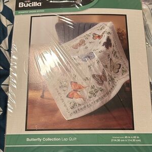 Bucilla Butterfly Collection Lap Quilt with Colorful Design
